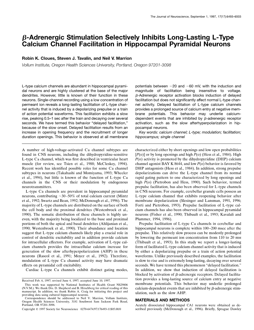 ß-Adrenergic Stimulation Selectively Inhibits Long-Lasting L-Type