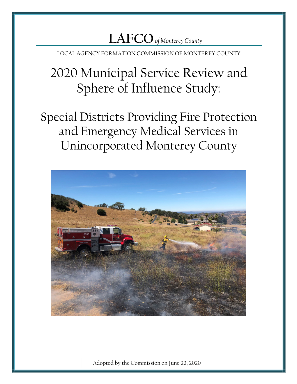 2020 Municipal Service Review and Sphere of Influence Study