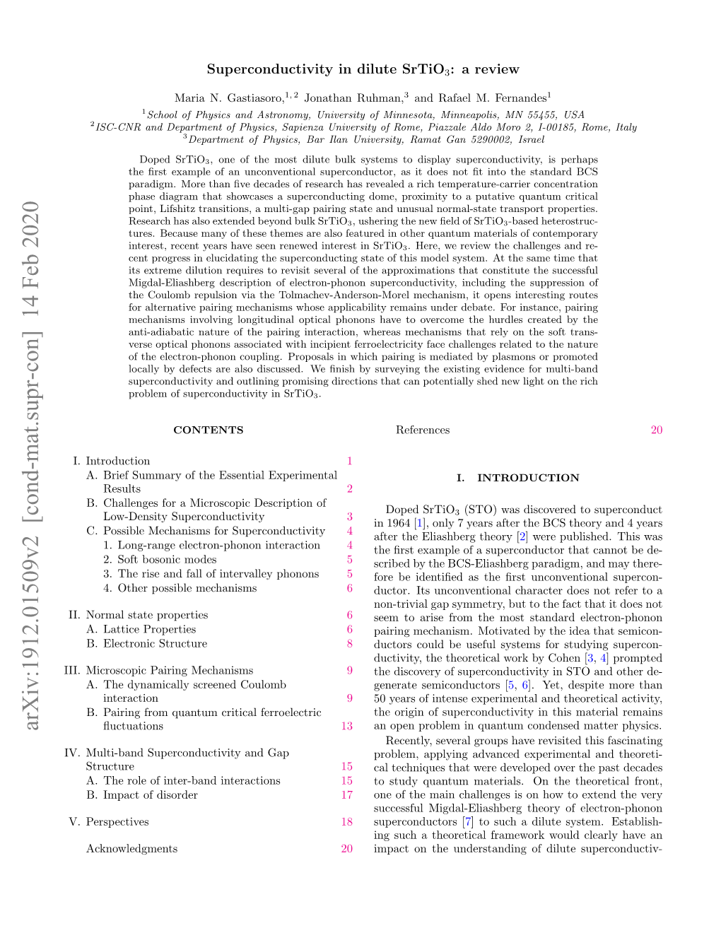 Superconductivity in Dilute Srtio $ 3 $: a Review