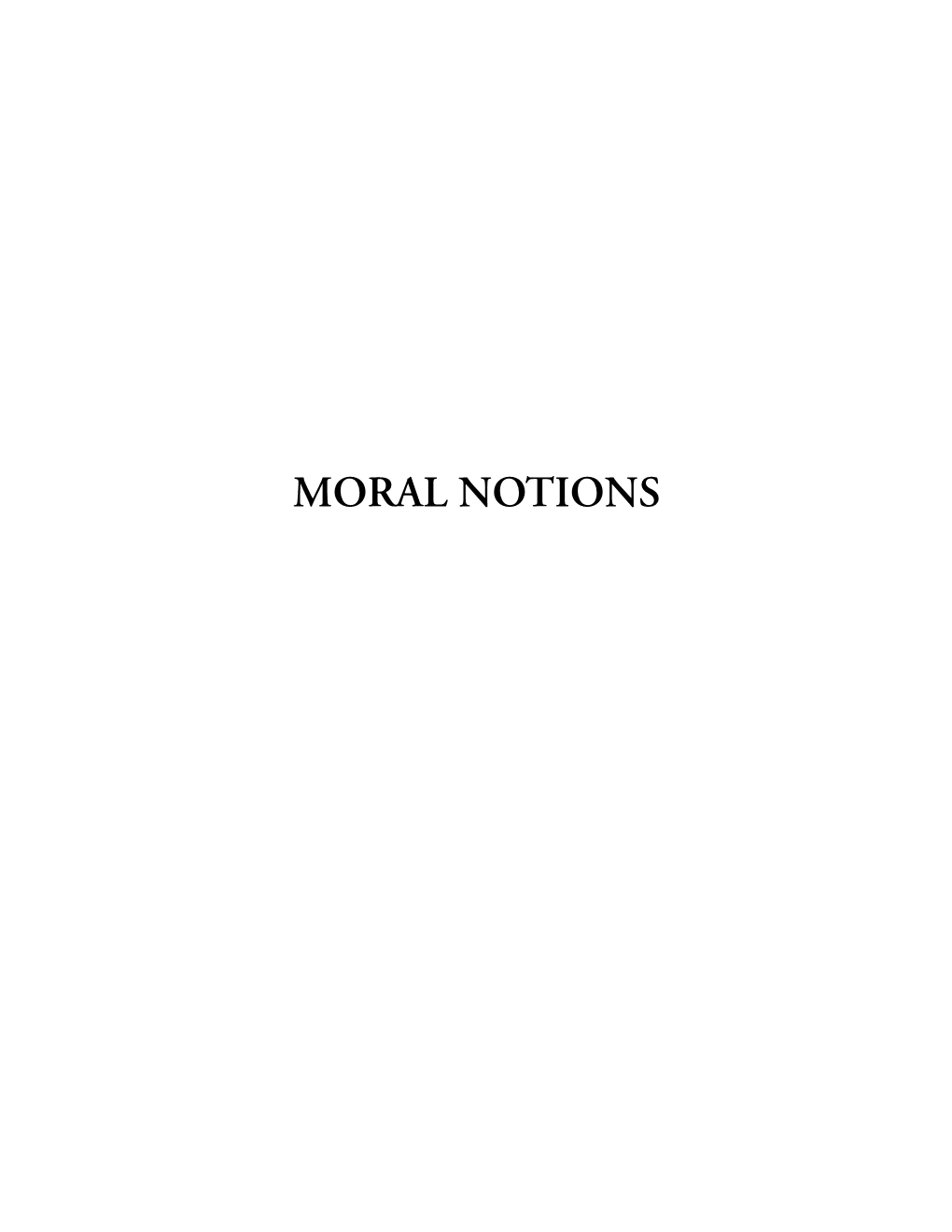 Moral Notions