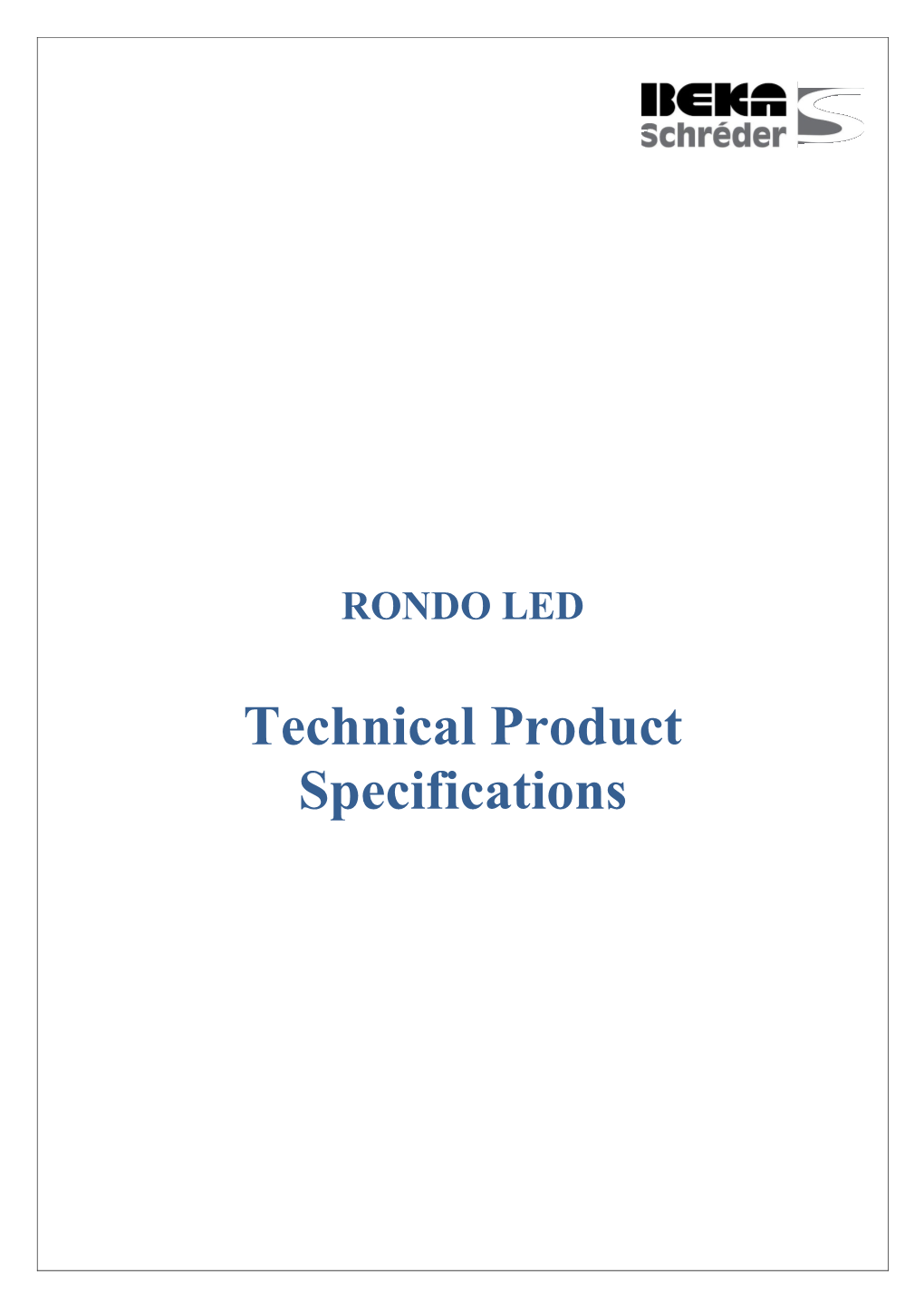 Technical Product Specifications - Template