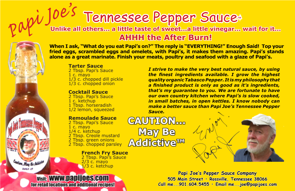 Papi Joe's Tennessee Pepper Sauce