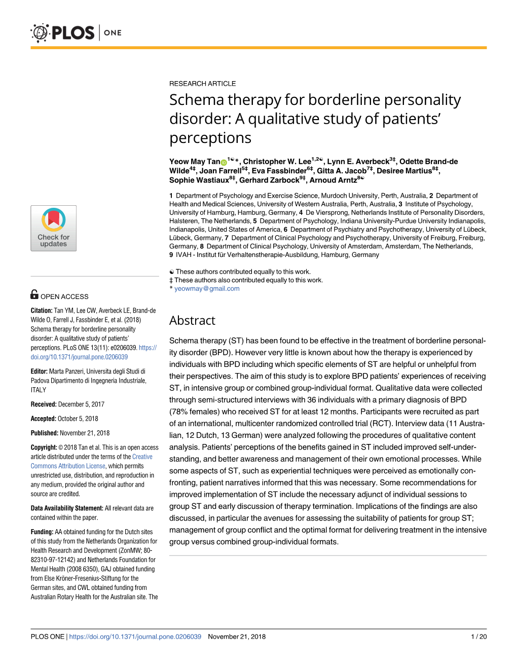 Schema Therapy for Borderline Personality Disorder: a Qualitative Study of Patients’ Perceptions