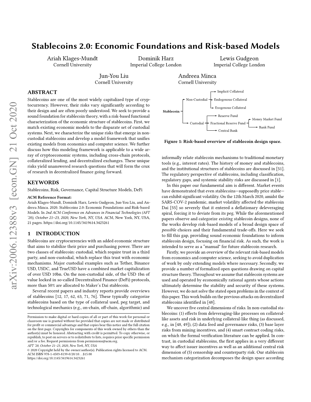 Stablecoins 2.0: Economic Foundations and Risk-Based Models