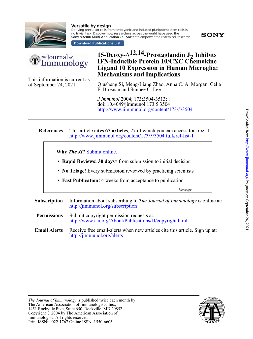 IFN-Inducible Protein 10/CXC Chemokine Inhibits 2