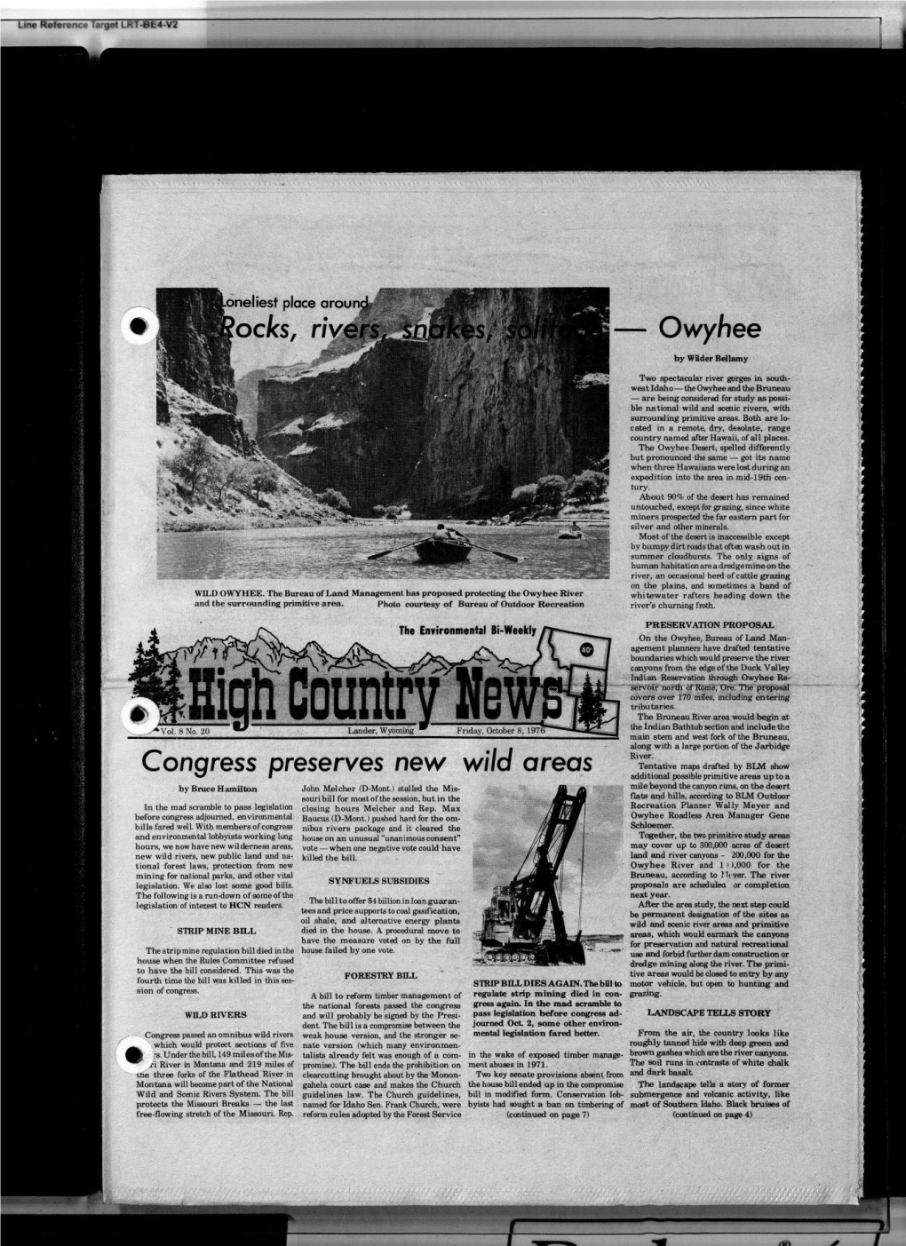 High Country News Vol. 8.20, Oct. 8, 1976