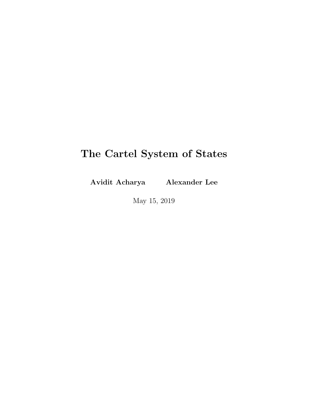 The Cartel System of States