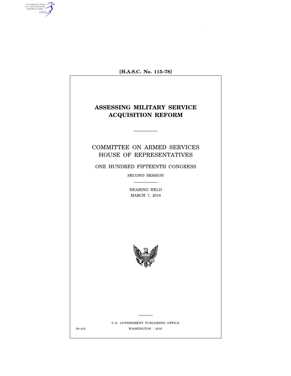 Assessing Military Service Acquisition Reform