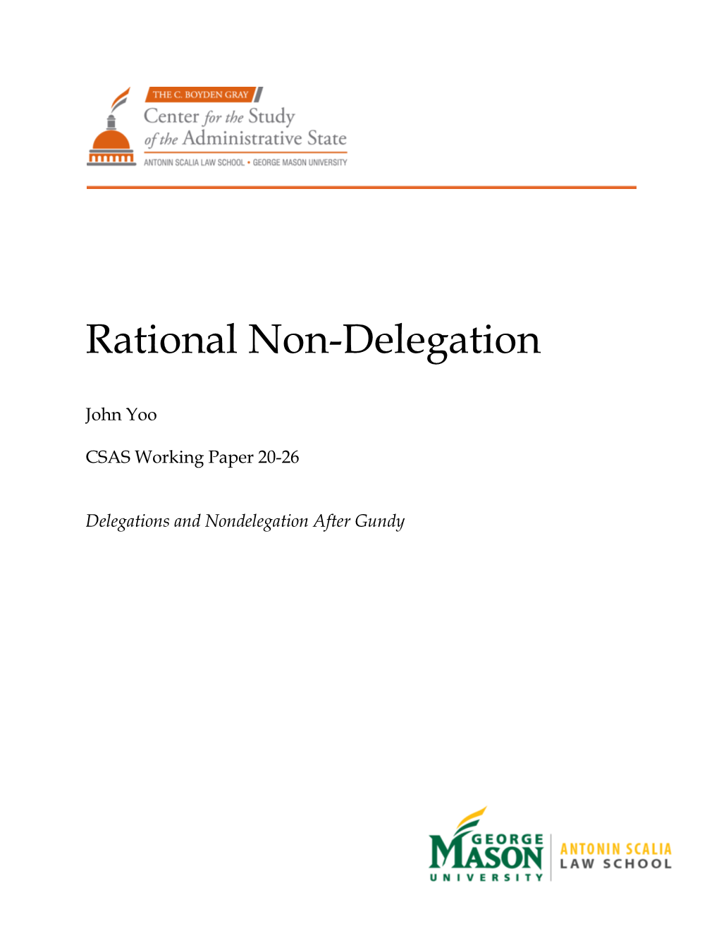 Rational Non-Delegation