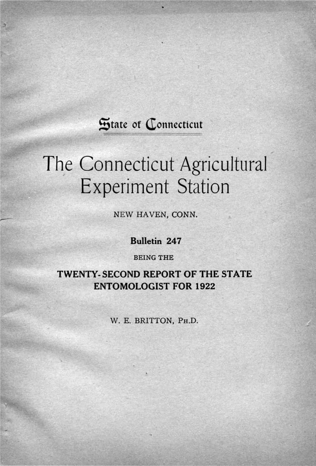 The Connecticut Agricultural Experiment Station