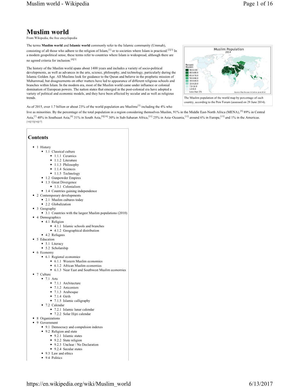 Muslim World - Wikipedia Page 1 of 16