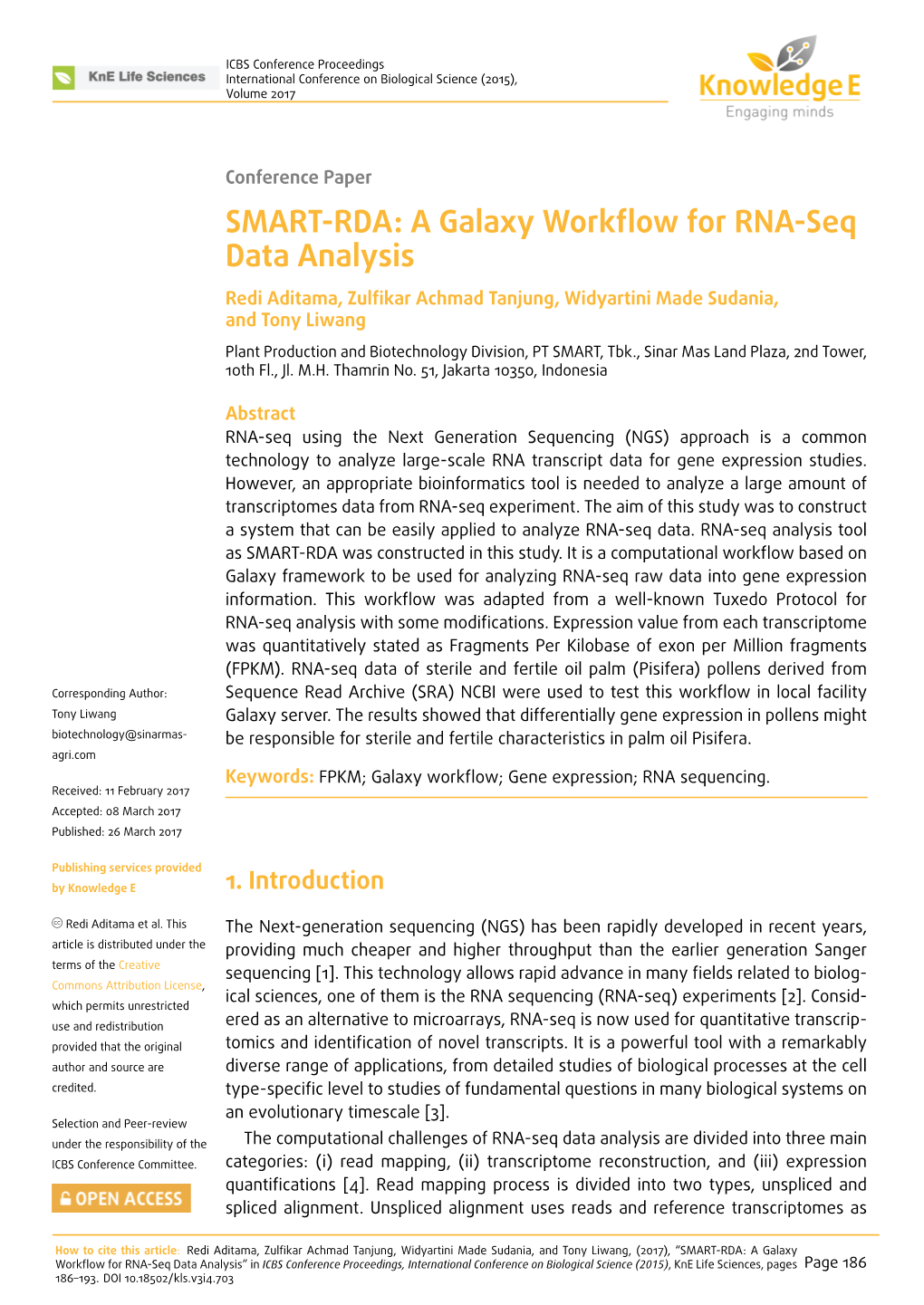 SMART-RDA: a Galaxy Workflow for RNA-Seq Data Analysis