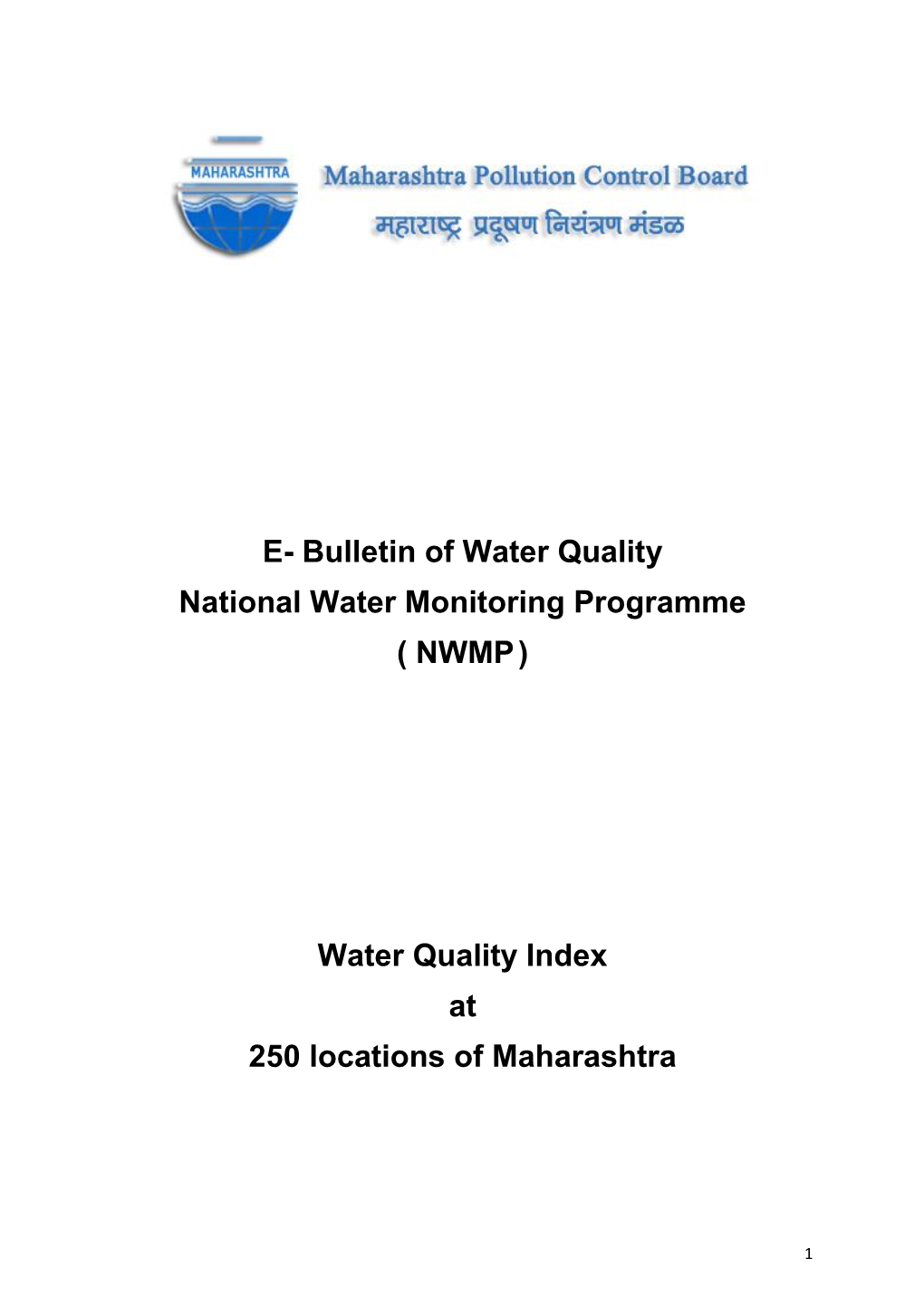 E- Bulletin of Water Quality National Water Monitoring Programme