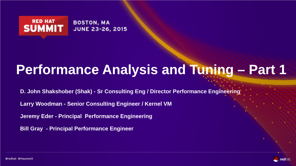 Performance Analysis and Tuning – Part 1