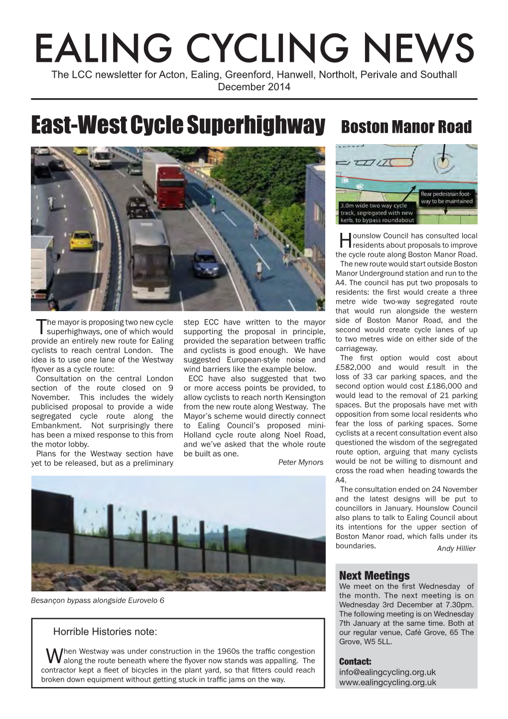 EALING CYCLING NEWS the LCC Newsletter for Acton, Ealing, Greenford, Hanwell, Northolt, Perivale and Southall December 2014