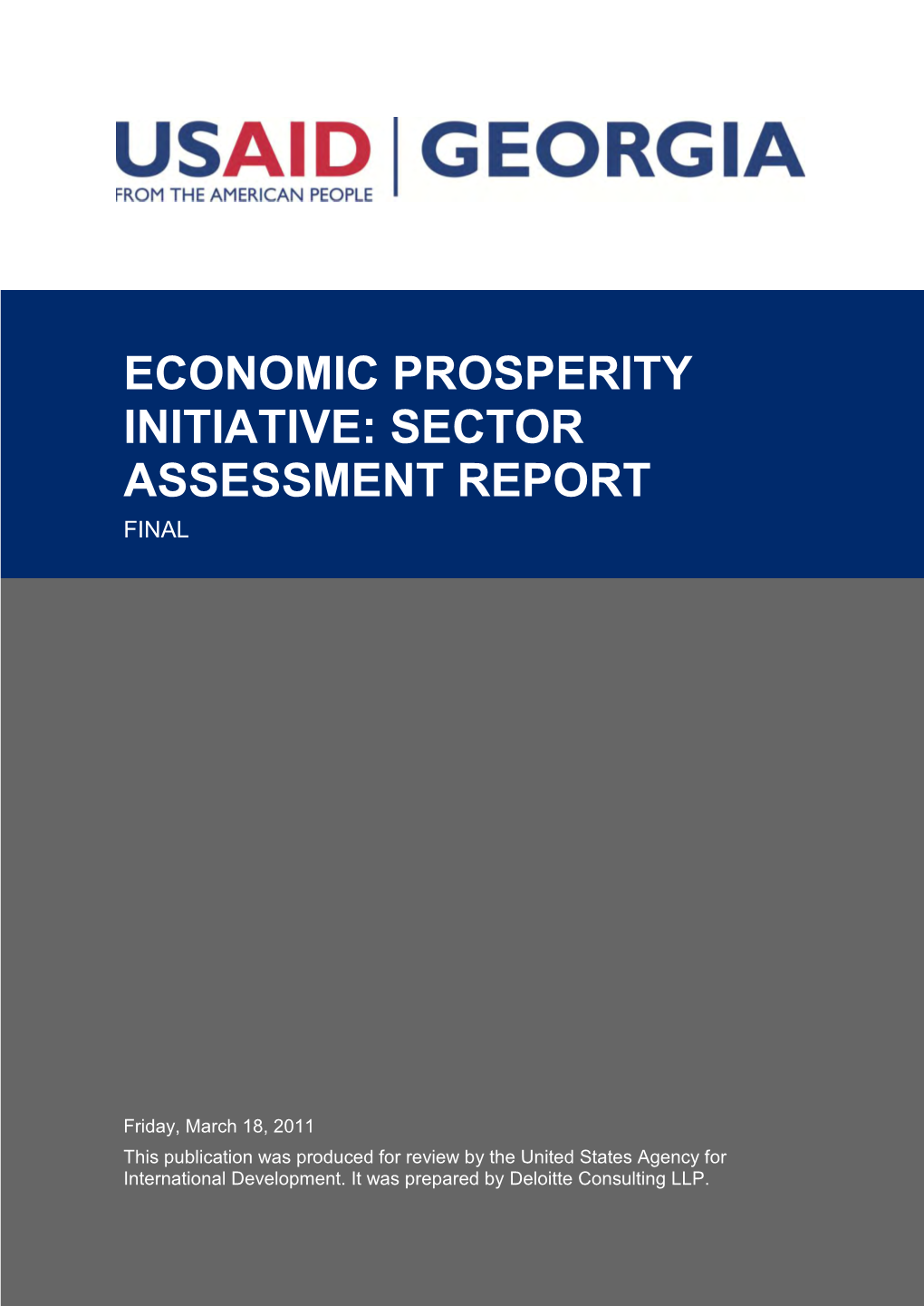 Economic Prosperity Initiative: Sector Assessment Report Final