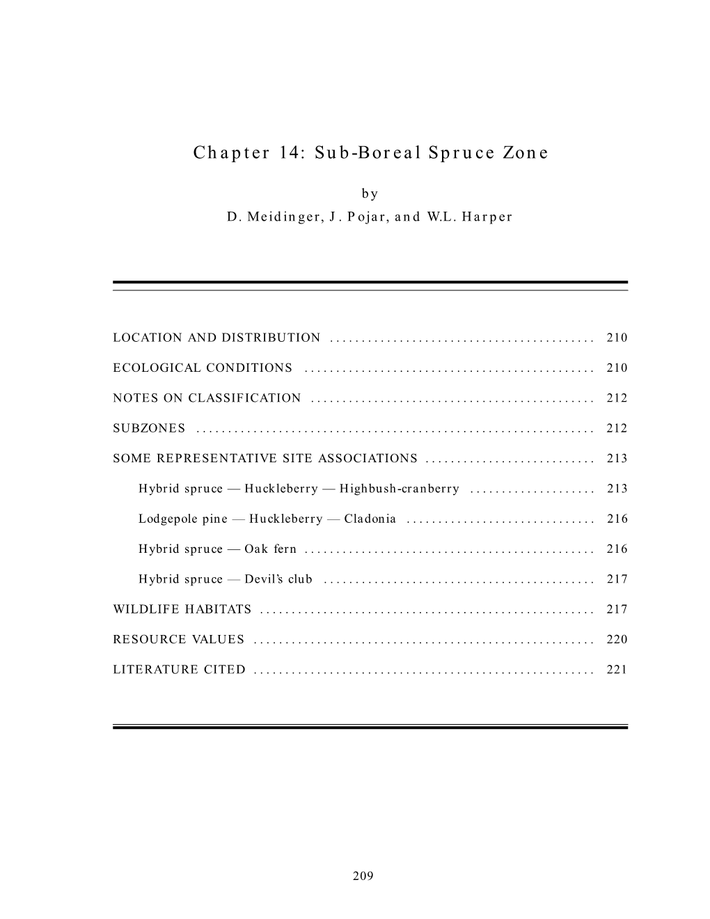Chapter 14: Sub-Boreal Spruce Zone