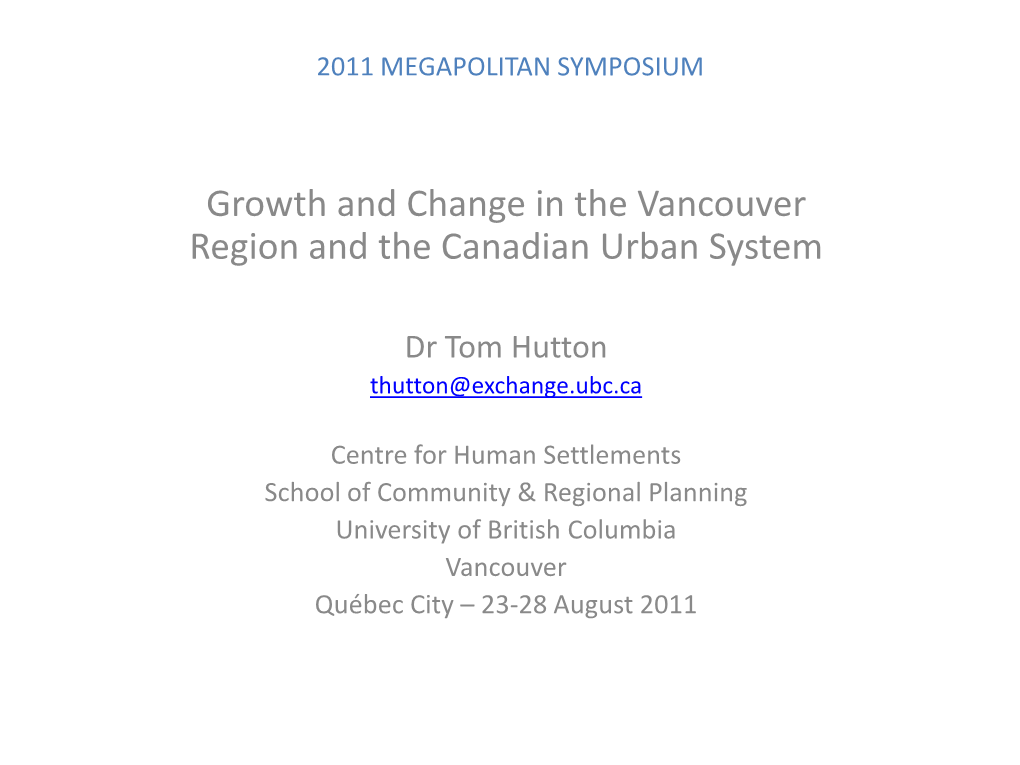 First MEGAPOLITAN Symposium