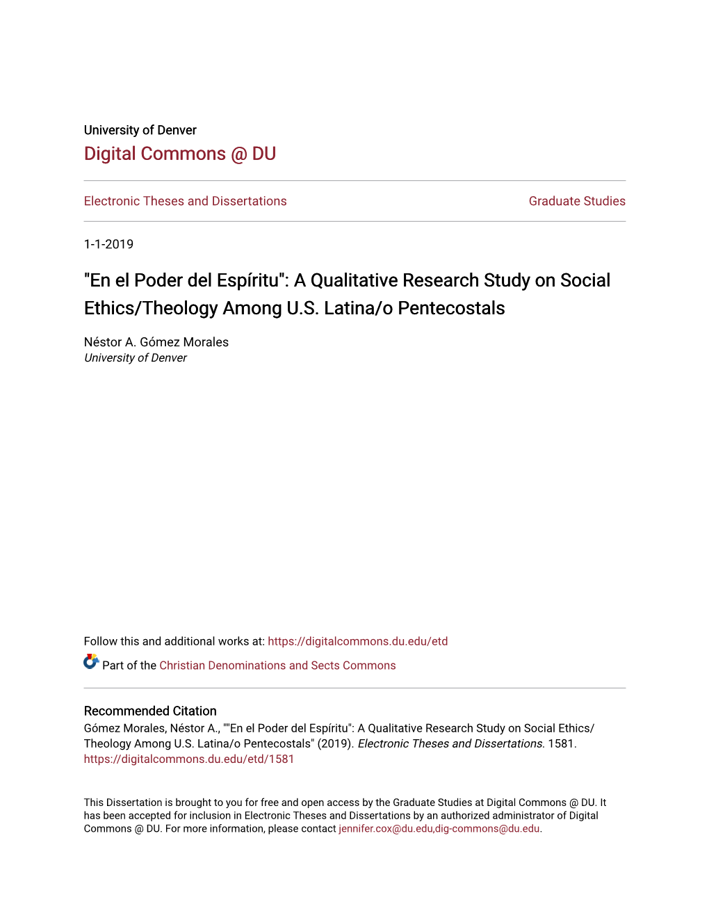 A Qualitative Research Study on Social Ethics/Theology Among U.S