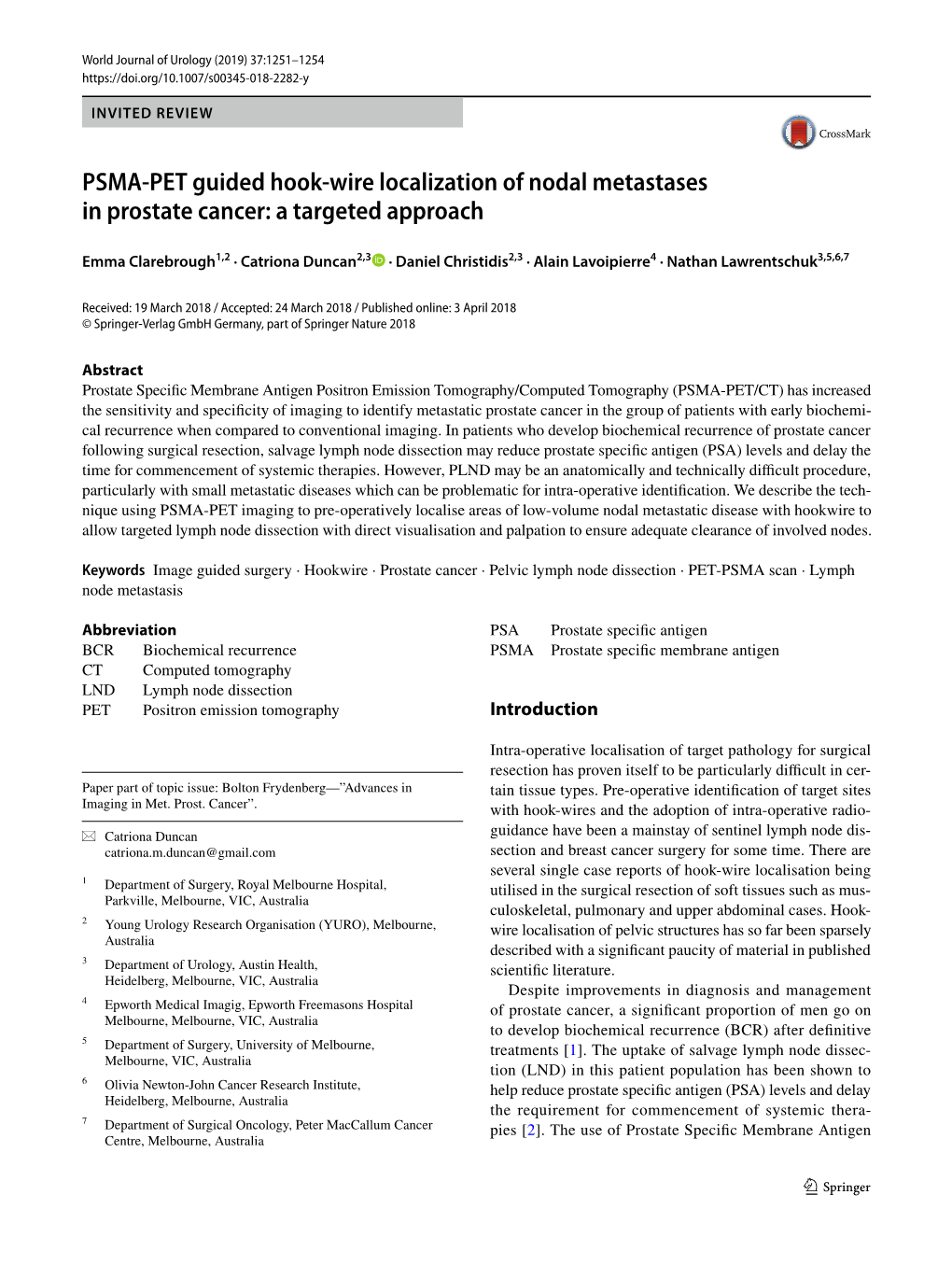 PSMA-PET Guided Hook-Wire Localization of Nodal Metastases In