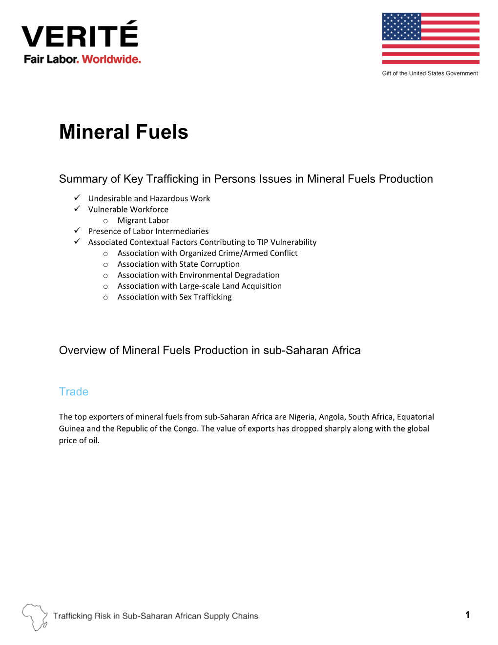 Mineral Fuels