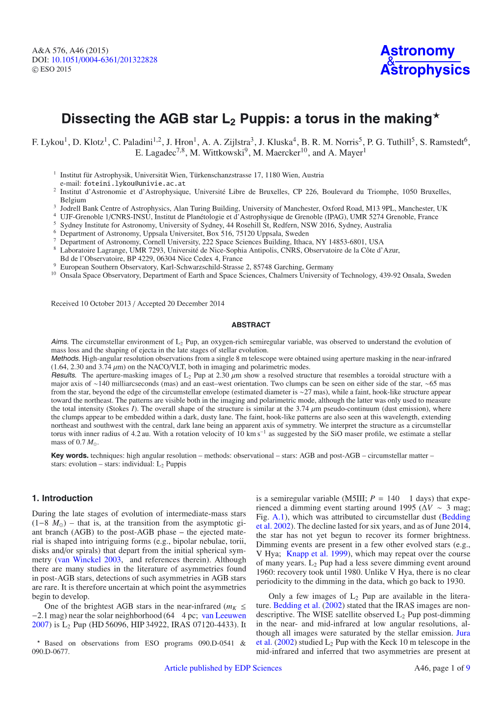 Dissecting the AGB Star L2 Puppis: a Torus in the Making