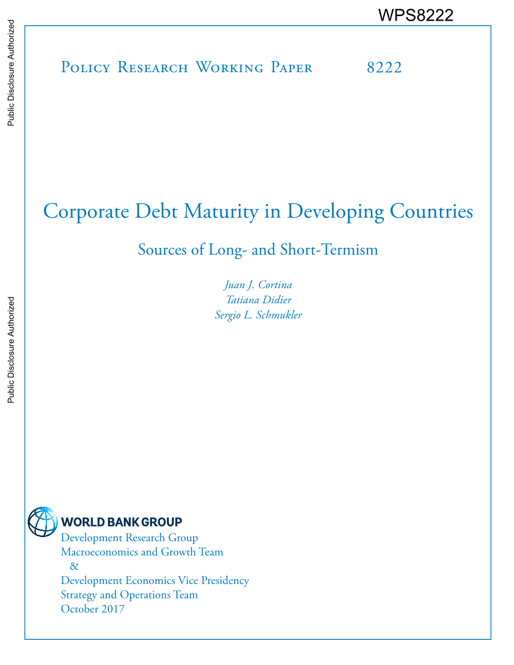 Corporate Debt Maturity in Developing Countries