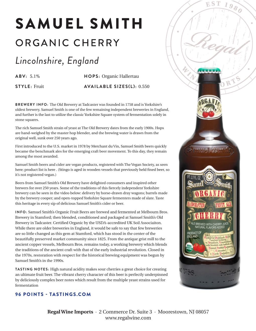 SAMUEL SMITH ORGANIC CHERRY Lincolnshire, England