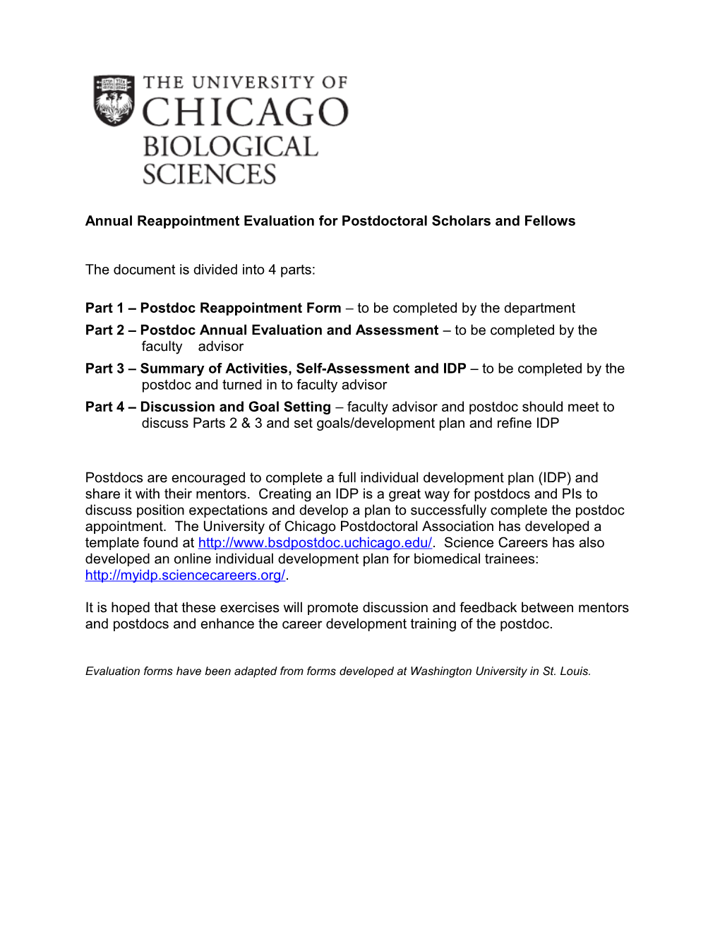 Postdoc Evaluation Form