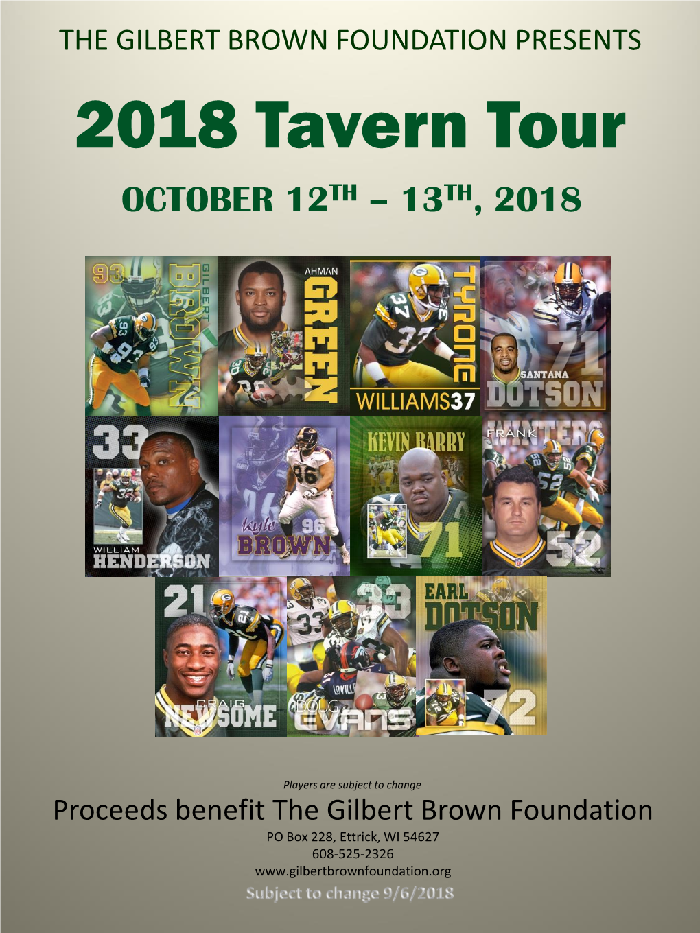 2016 Tavern Tour Program