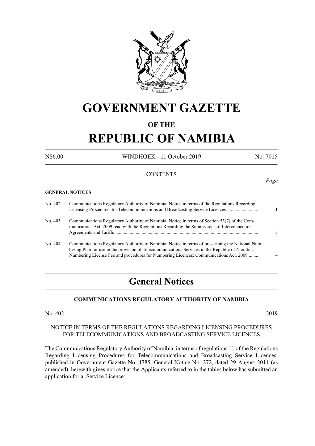 Government Gazette Republic Of