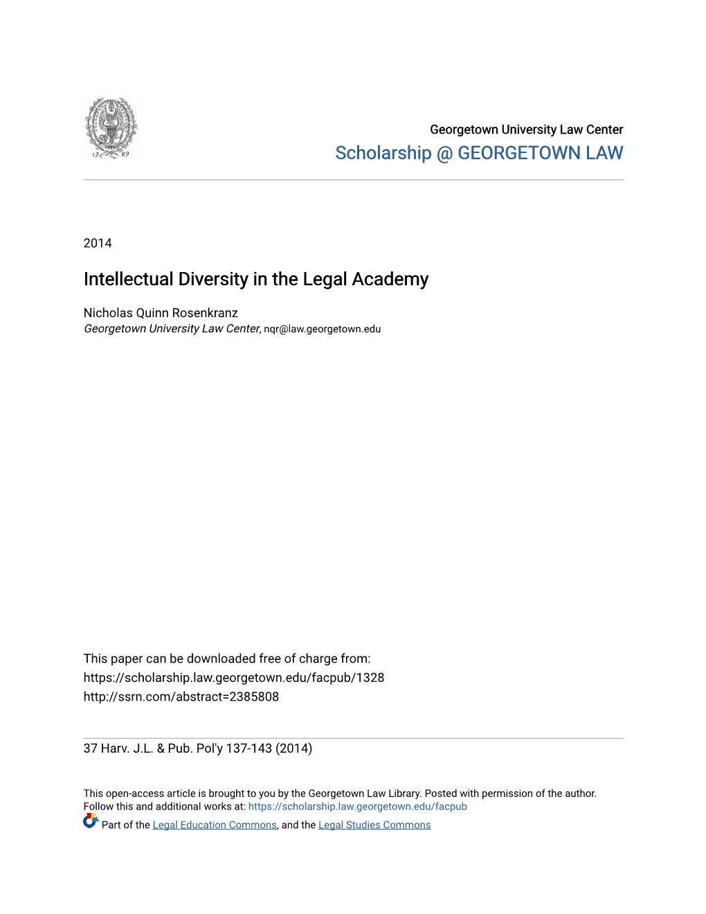 Intellectual Diversity in the Legal Academy