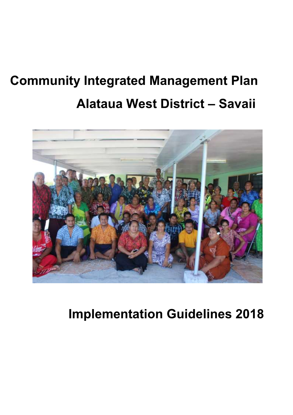 Implementation Guidelines 2018 Community Integrated Management
