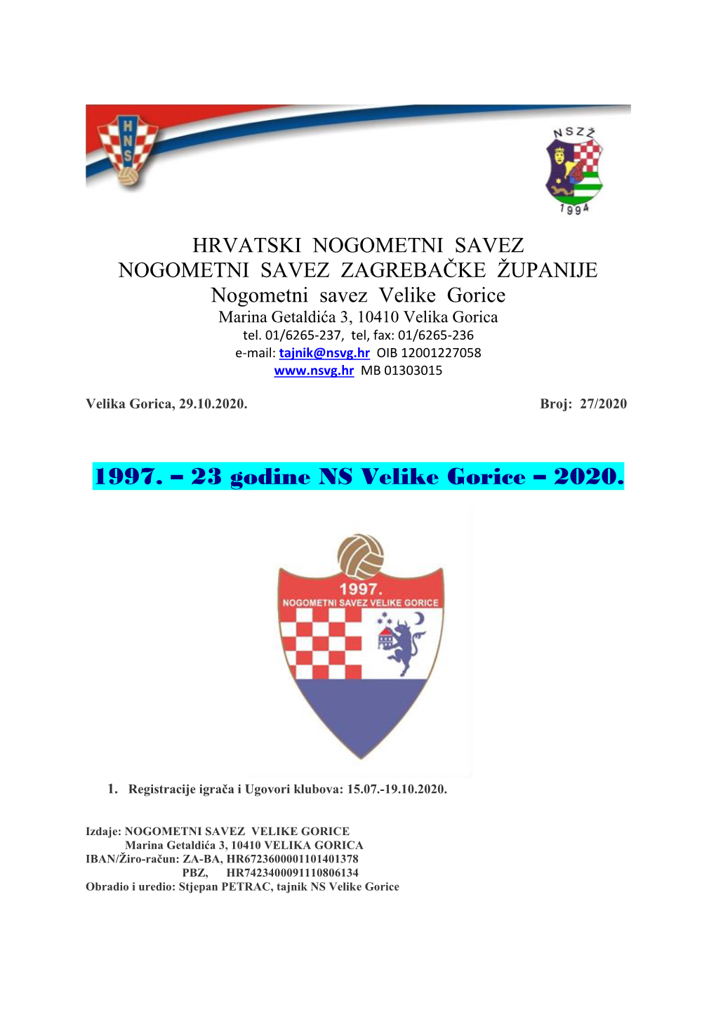 23 Godine NS Velike Gorice – 2020