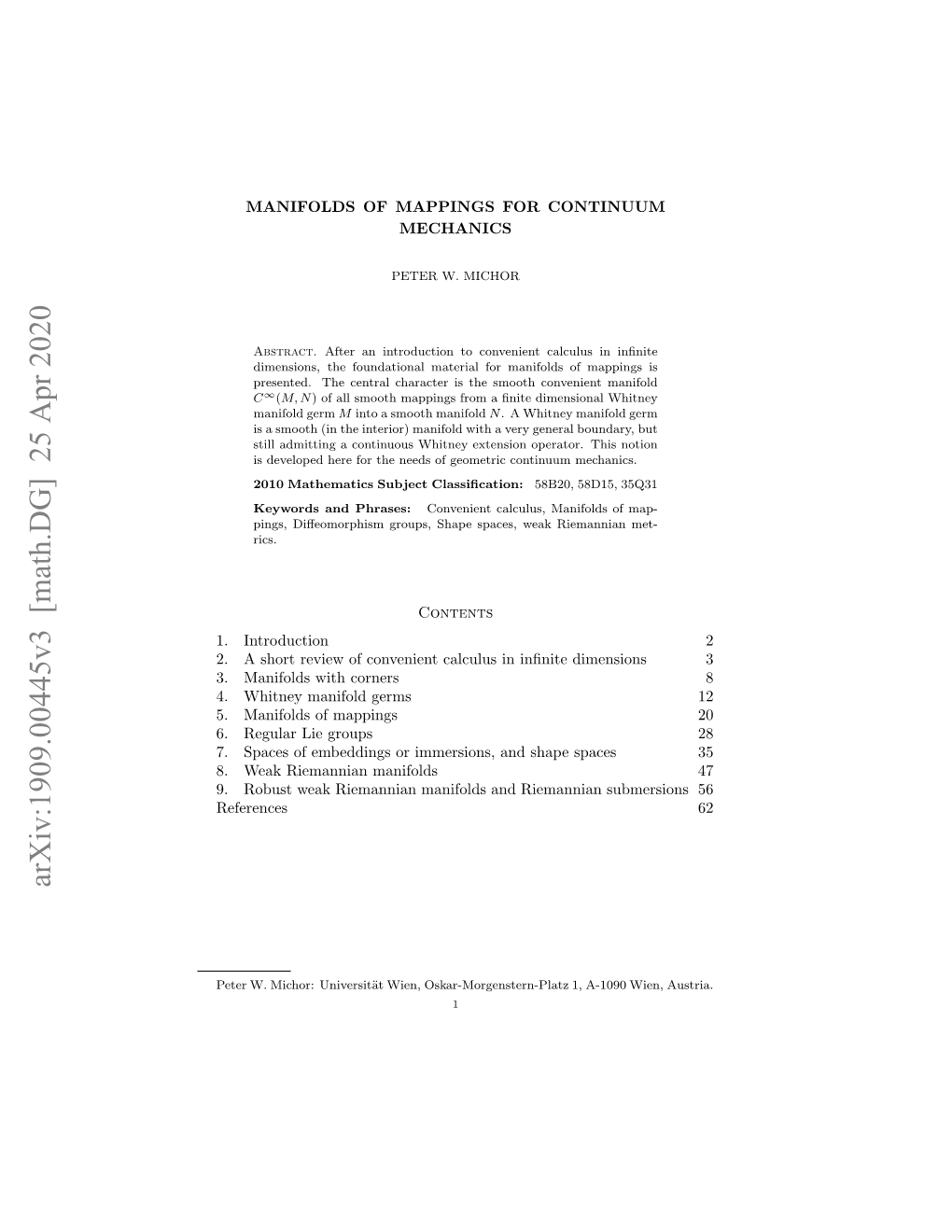 Arxiv:1909.00445V3 [Math.DG] 25 Apr 2020