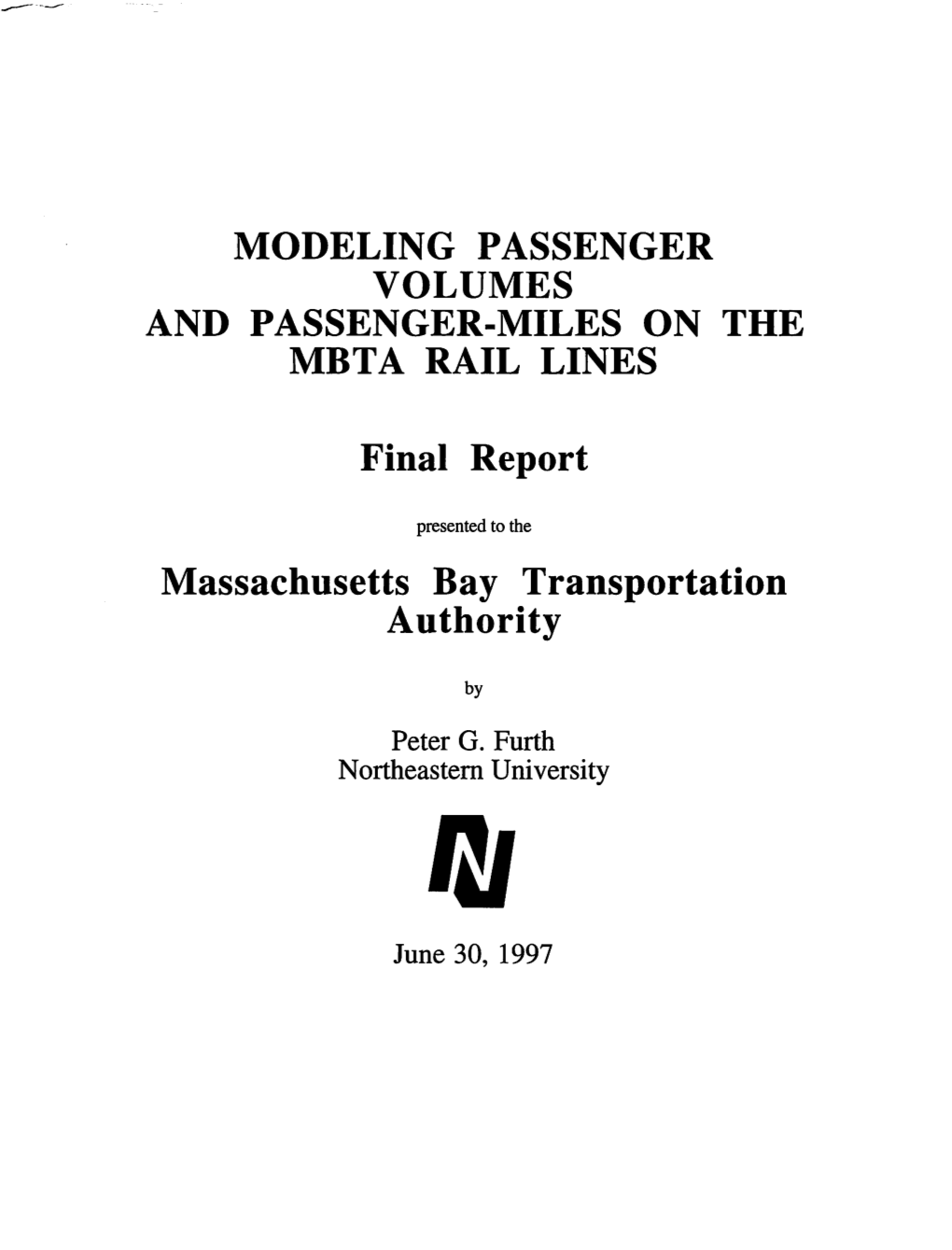 Modeling Passenger Volumes and Passenger-Miles on the Mbta Rail Lines