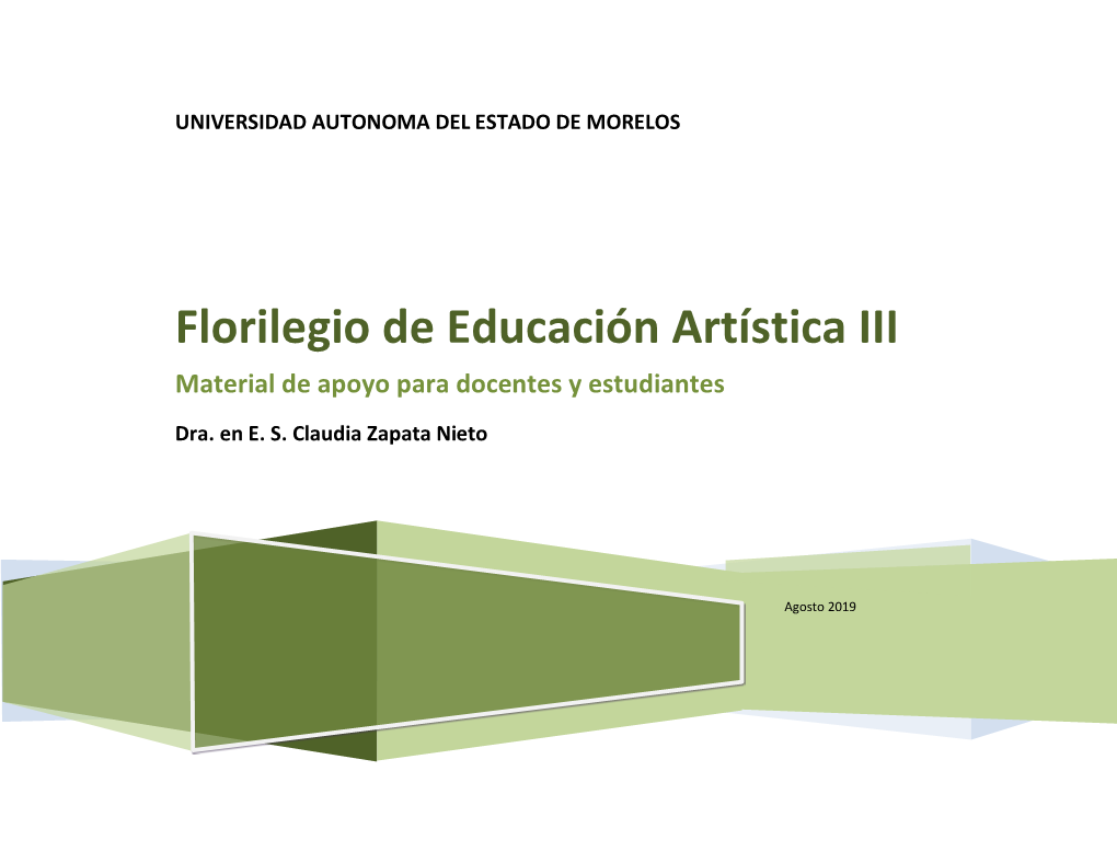 Florilegio De Educación Artística III Material De Apoyo Para Docentes Y Estudiantes