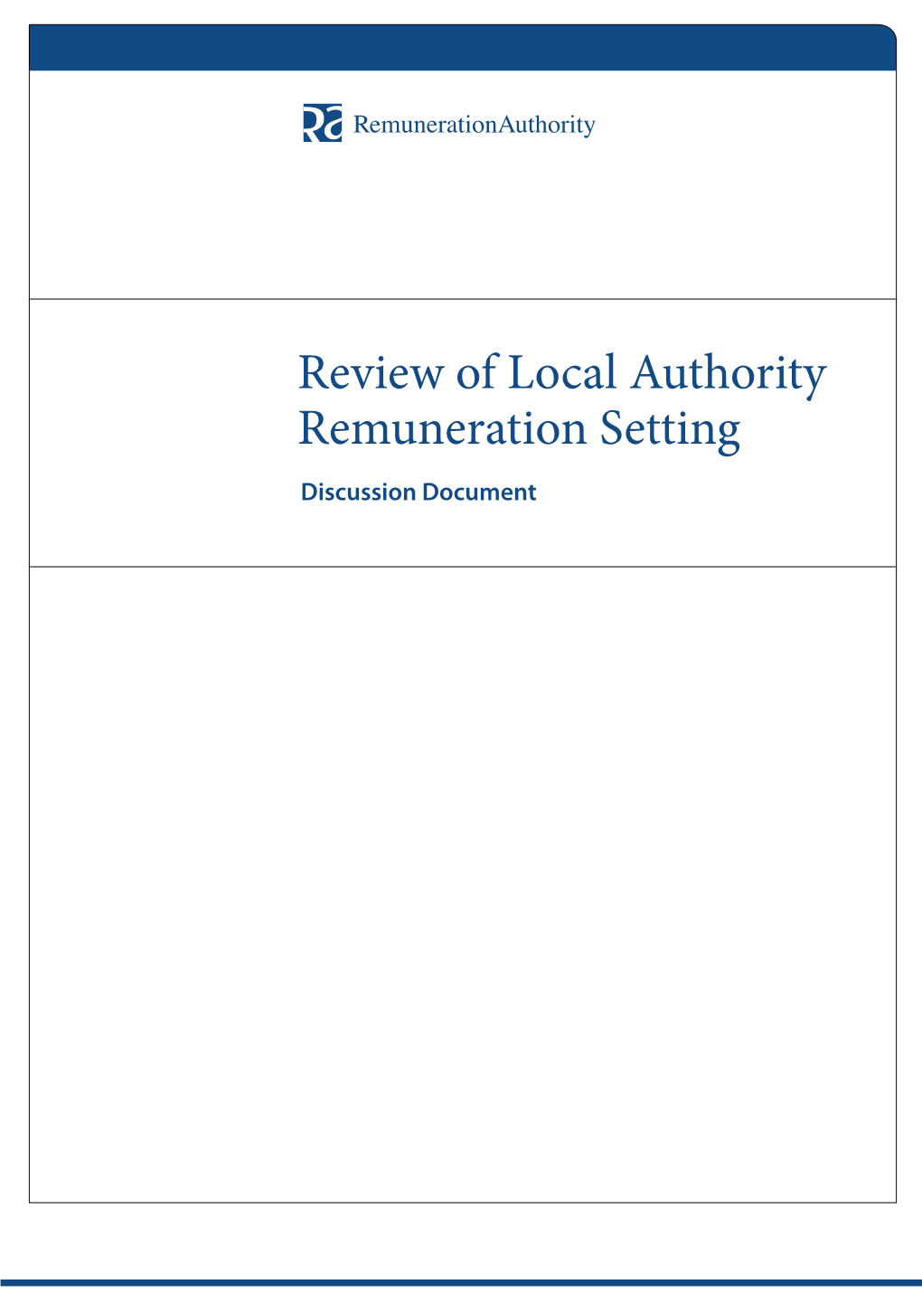 Remuneration Authority Discussion Document