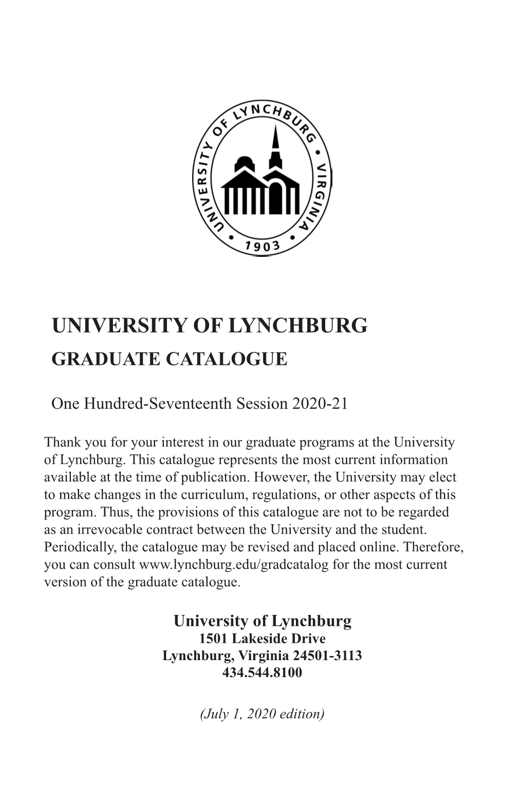 2020-21 Graduate Catalog