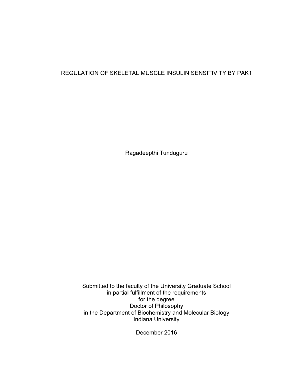 Regulation of Skeletal Muscle Insulin Sensitivity by Pak1