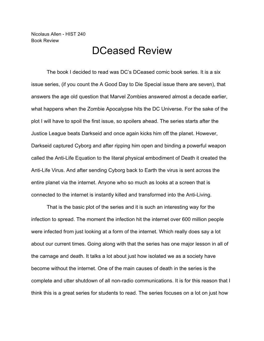 Dceased Review