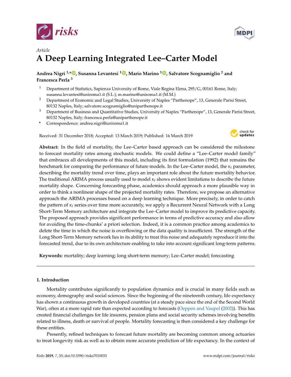 A Deep Learning Integrated Lee–Carter Model