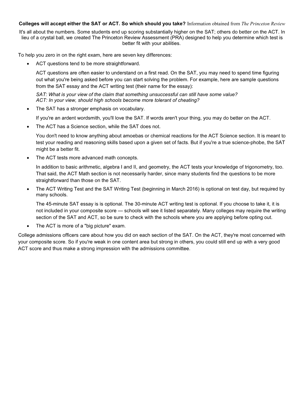 To Help You Zero in on the Right Exam, Here Are Seven Key Differences