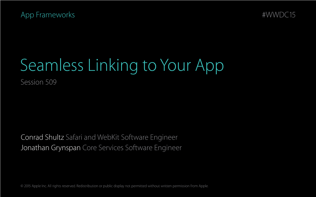 WWDC15 App Frameworks