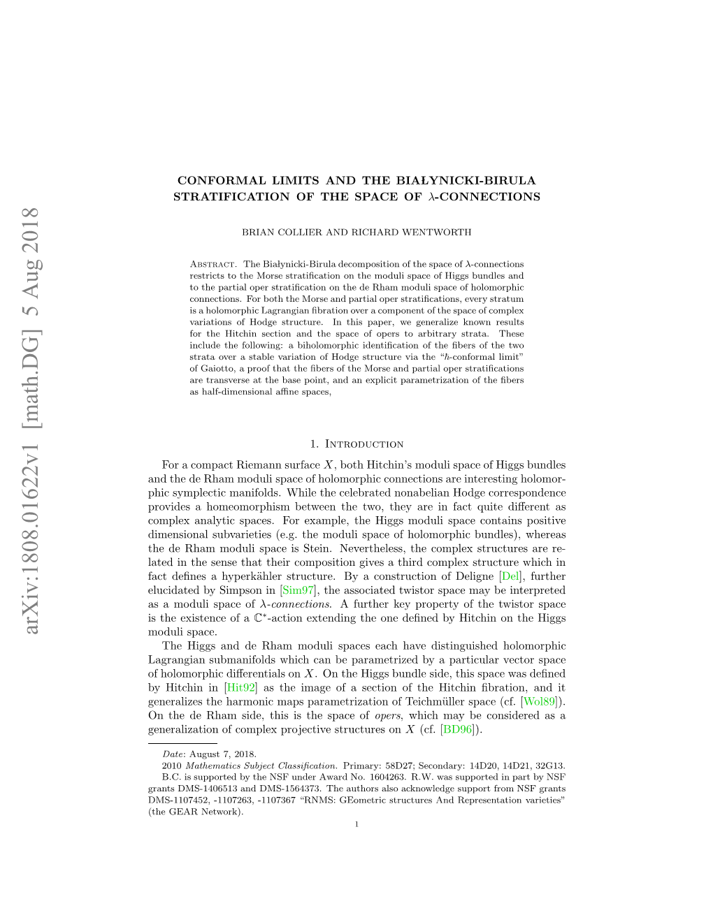 Conformal Limits and the Bialynicki-Birula Stratification of The