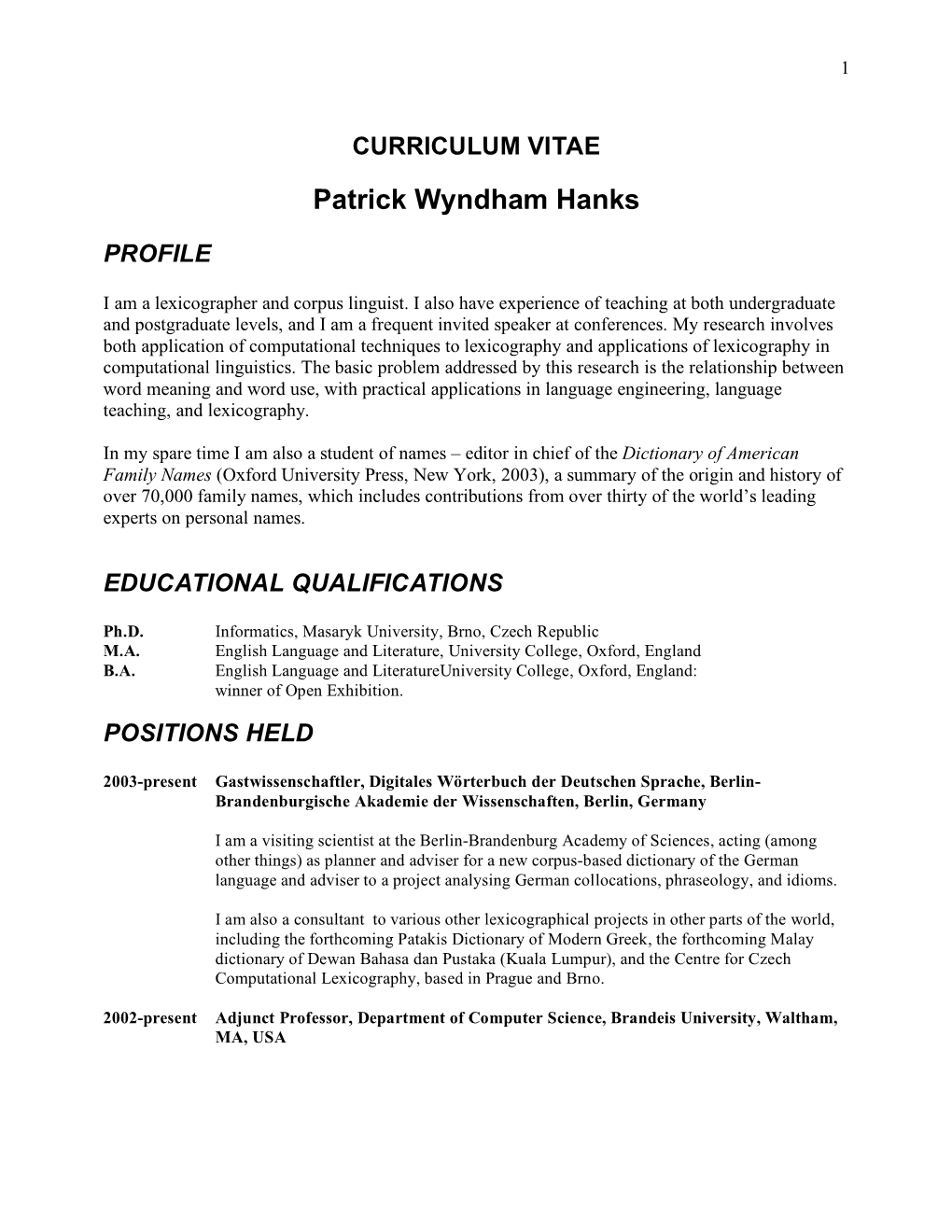 Patrick Wyndham Hanks
