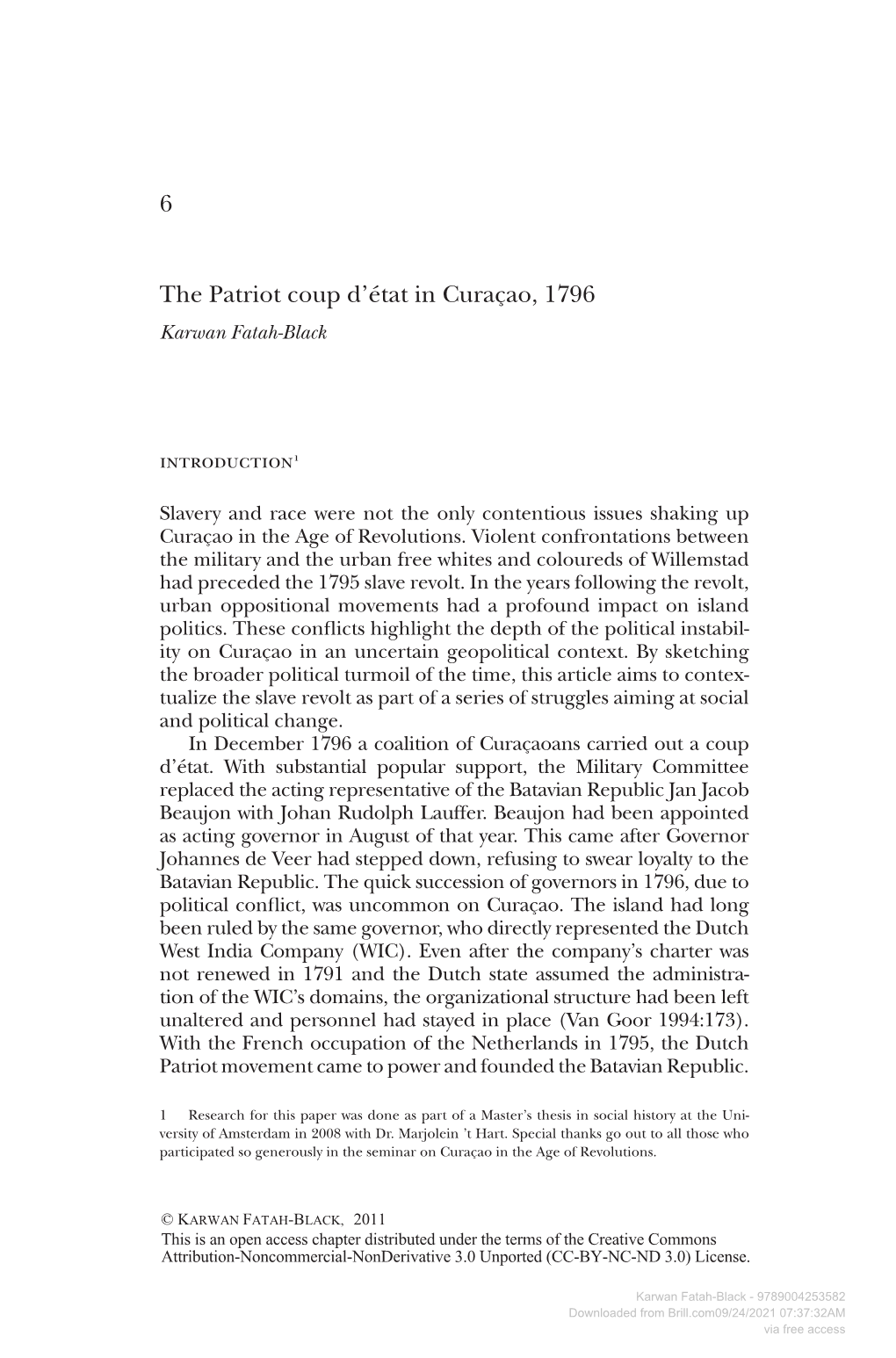 6 the Patriot Coup D'état in Curaçao, 1796