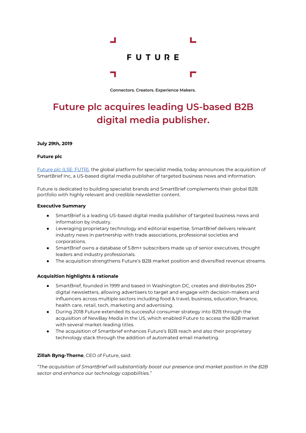 Future Plc Acquires Leading US-Based B2B Digital Media Publisher