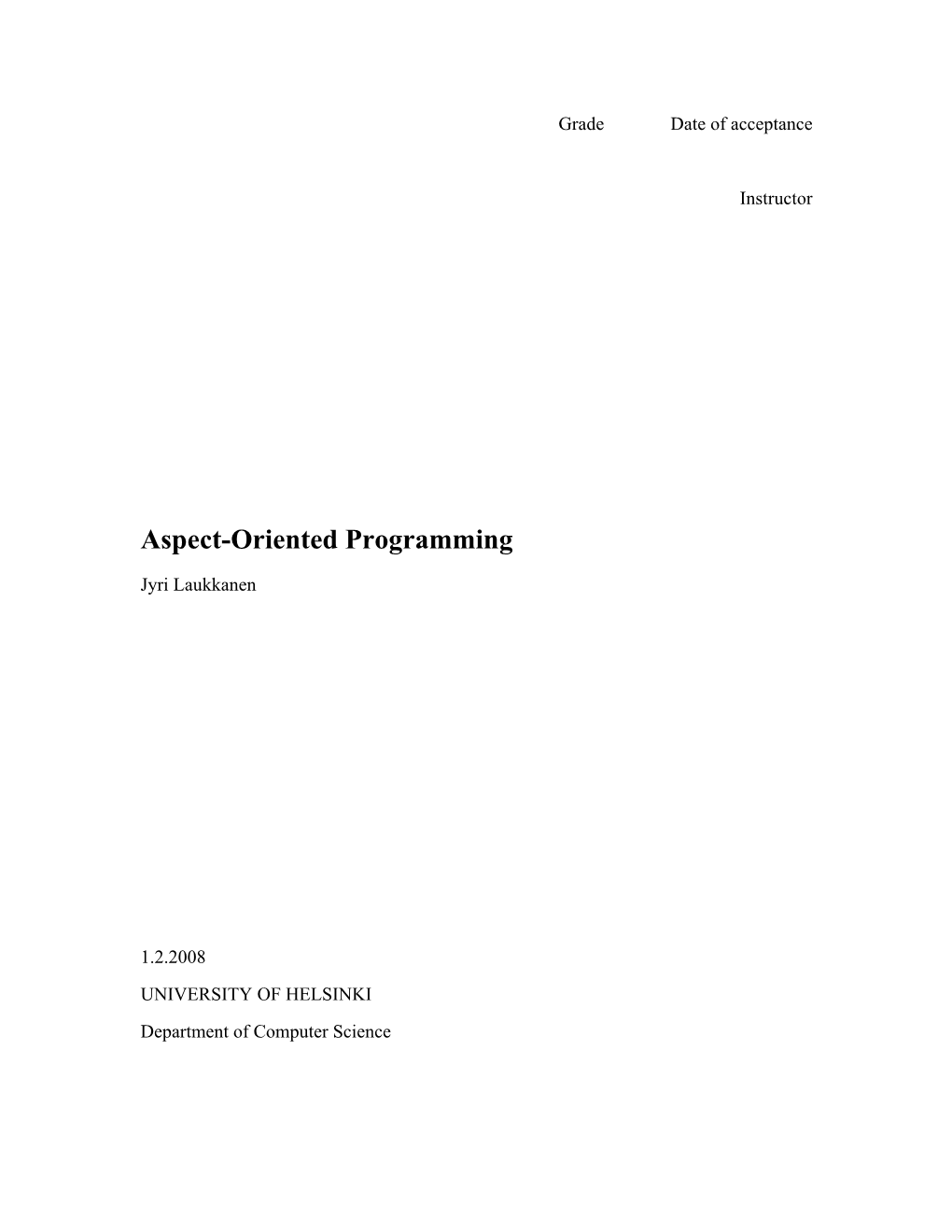 Aspect-Oriented Programming