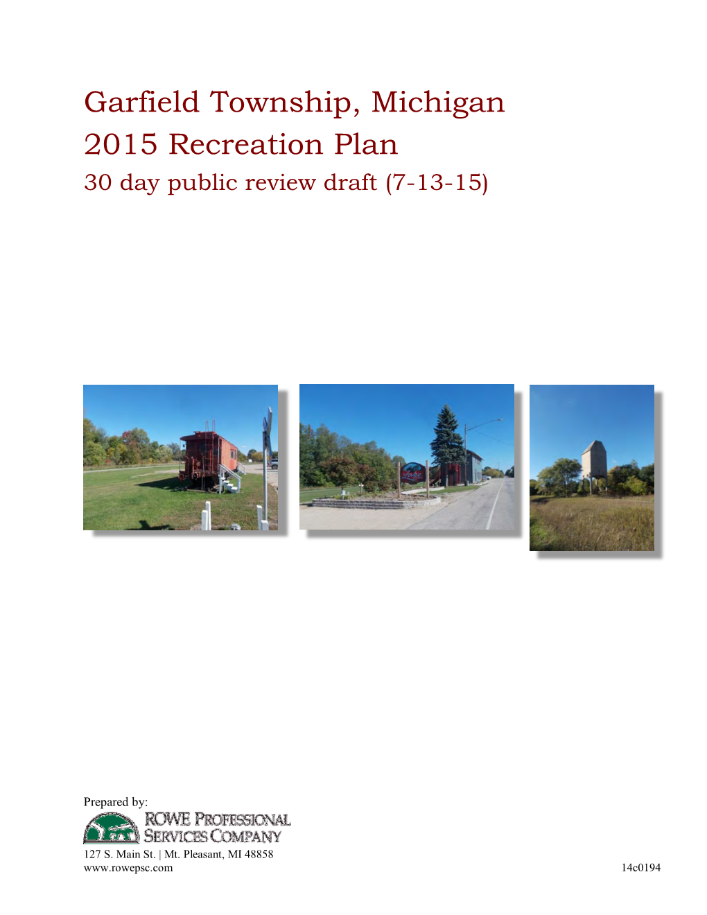 Lake Station Trailhead, Garfield Township: 2015 Recreation Plan